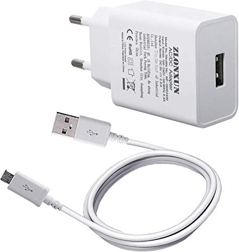 ZLONXUN Cargador 2A y Micro USB Cable para Huawei P10 Lite/P9 Lite/P8 Lite/P8/Mate 8/Mate 7/P Smart/Honor 7/6,Samsung Galaxy S4/J5/J7/J3