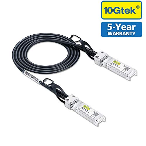 10Gtek® 10Gb/s SFP+ Cable 0.5 Metro- 10GBASE-CU Direct Attach Copper Twinax Passivo Cable, Compatible para Cisco SFP-H10GB-CU50CM, Ubiquiti, Netgear, D-Link, TP-Link, Zyxel, QNAP NAS, Mikrotik