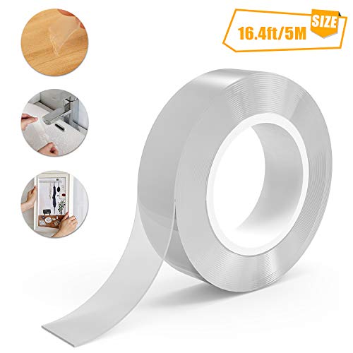 16.4ft/5M Cinta Adhesiva de Doble Cara - Cinta Doble Cara,Lavable Adhesivo Cinta Nano Tape,Cinta Lavable,Reutilizable,para Pared,Cocina,Alfombra,Fijación de Fotos 16.4ft/5M Cinta Adhesiva de Doble Cara - Cinta Doble Cara,Lavable Adhesivo Cinta Nano Tape,Cinta Lavable,Reutilizable,para Pared,Cocina,Alfombra,Fijación de Fotos