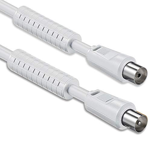 1aTTack 7507248 BKM 250 - Cable de conexión coaxial (2,5m), Color Blanco