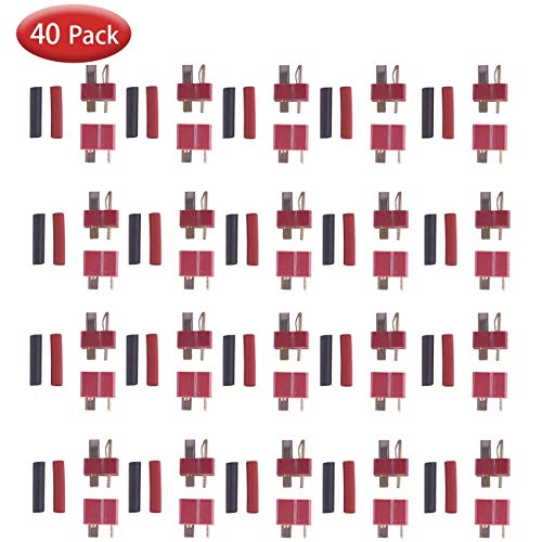 20 Pares de Conectores en T Conectores Decanos Estilo Macho y Hembra con 40 Piezas Tubo encogible para batería RC LiPo 20 Pares de Conectores en T Conectores Decanos Estilo Macho y Hembra con 40 Piezas Tubo encogible para batería RC LiPo