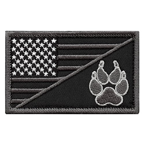 2AFTER1 ACU USA American Flag K-9 Dog Handler Subdued Morale Tactical Embroidery Sew Iron on Patch