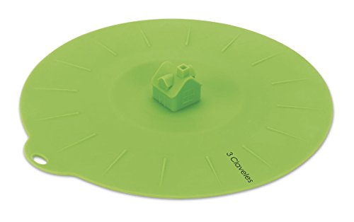 3 Claveles Tapa Silicona de con diámetro de 26 cm, Verde, 25.5x24x2.5 cm