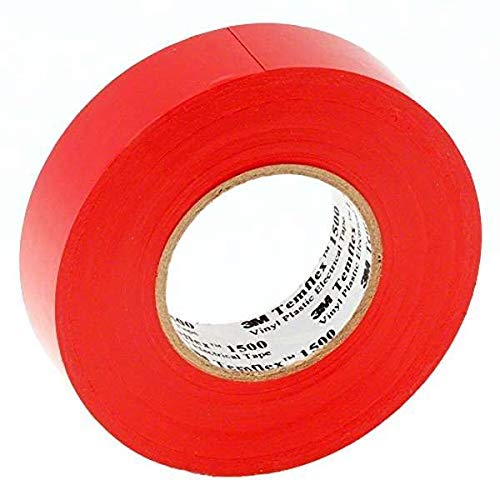 3 M trot1925 TEMFLEX 1500 vinilo eléctrico – Cinta aislante, 19 mm x 25 m, 0,15 mm), color rojo