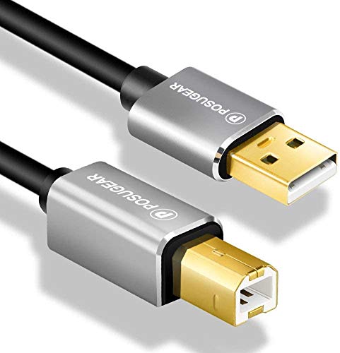 [3M]Cable para Lmpresora 3 Meters, POSUGEAR Cable USB 2.0 de Tipo A Macho a Tipo B Macho Conector para Escáner, Fotografía Digital y Otros Dispositivos(3M)