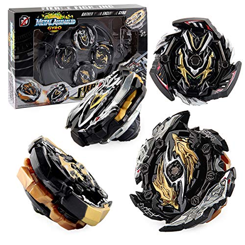 3T6B Peonzas con Lanzador Conjunto, 4 Gyro Spinners y 2 Turbo Burst y Disco Set, Cumpleaños Niños 3T6B Peonzas con Lanzador Conjunto, 4 Gyro Spinners y 2 Turbo Burst y Disco Set, Cumpleaños Niños