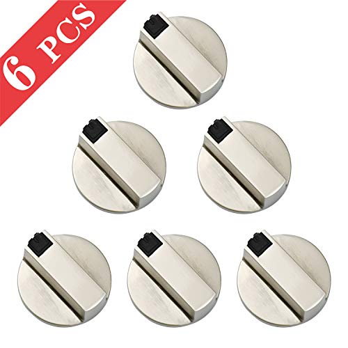 6mm Mandos Cocina Gas Botones Universal de Interruptor, 6 Piezas Metal Interruptor Giratorio Perillas de Control para Todas Las Marcas de Horno, Cocina y Placa de Cocina