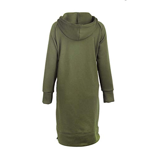 Abrigo Largo De Manga Larga con Capucha para Mujer, Suéter Dividido, Top Artesanal De Otoño con Cuatro Botones del Este Femenino, Verde Militar, XL Abrigo Largo De Manga Larga con Capucha para Mujer, Suéter Dividido, Top Artesanal De Otoño con Cuatro Botones del Este Femenino, Verde Militar, XL