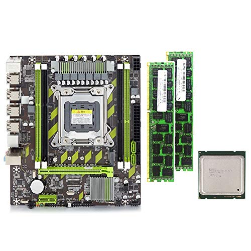 ACAMPTAR Conjunto de Placa Base X79G con LGA2011 Combos Xeon E5 2640 CPU 2 Piezas X 8GB = 16GB Memoria DDR3 1600Mhz PC3 12800R