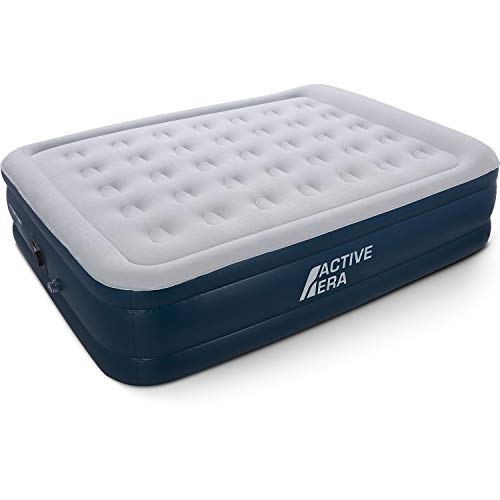 Active Era Colchón Hinchable Doble válvula eléctrica integrada, levantada y con cojín Integrados, Dimensiones de 203 x 152 x 48 cm Active Era Colchón Hinchable Doble válvula eléctrica integrada, levantada y con cojín Integrados, Dimensiones de 203 x 152 x 48 cm