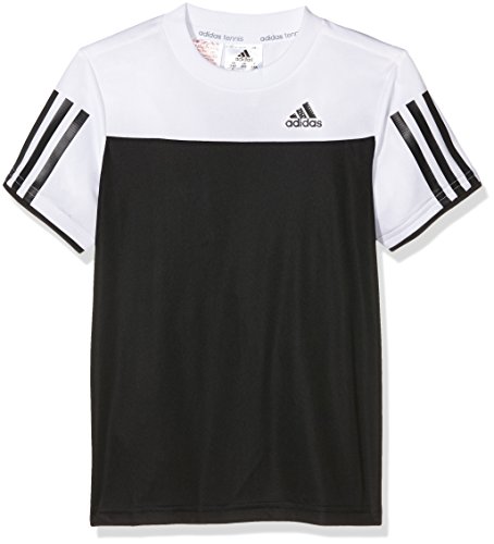adidas B Club tee - Camiseta para niño, Talla 140, Color Negro/Blanco