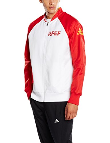 adidas Federación Española de Fútbol Anth JKT Wo 2016 - Chaqueta para Mujer, Color Blanco/Rojo, Talla S