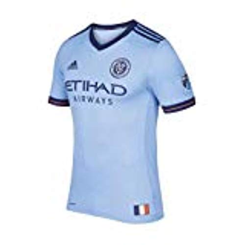 adidas NYC Football Club Home Authentic - Camiseta de Manga Corta, Color Azul Claro, MLS/Fútbol, Large, Azul Claro