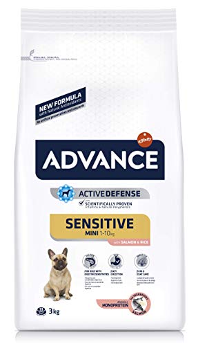 Advance Sensitive Mini - Pienso para Perros de Razas pequeñas con sensibilidades digestivas con salmón y arroz - 3 kg Advance Sensitive Mini - Pienso para Perros de Razas pequeñas con sensibilidades digestivas con salmón y arroz - 3 kg