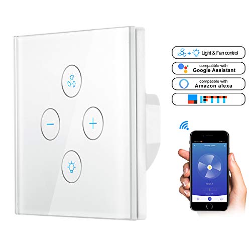 ALLOMN Interruptor de la luz del Ventilador WiFi, Controlador de Velocidad del Ventilador Temporizador de luz del Ventilador Compatible con la Aplicación de Inicio de Google Control Remoto de Voz ALLOMN Interruptor de la luz del Ventilador WiFi, Controlador de Velocidad del Ventilador Temporizador de luz del Ventilador Compatible con la Aplicación de Inicio de Google Control Remoto de Voz