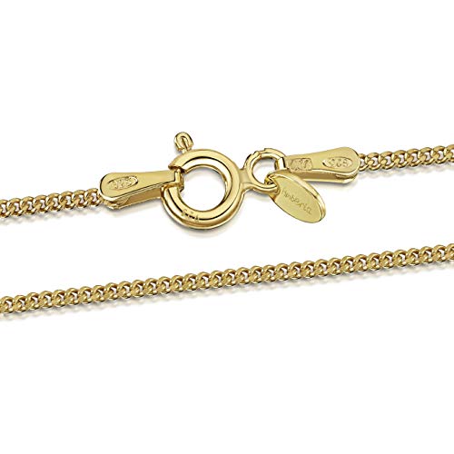 Amberta® Joyería - Collar - Fina Plata De Ley 925-18K Chapado en Oro - Cadena de Frenar - 1.3 mm - 40 45 50 55 60 70 cm (50cm) Amberta® Joyería - Collar - Fina Plata De Ley 925-18K Chapado en Oro - Cadena de Frenar - 1.3 mm - 40 45 50 55 60 70 cm (50cm)