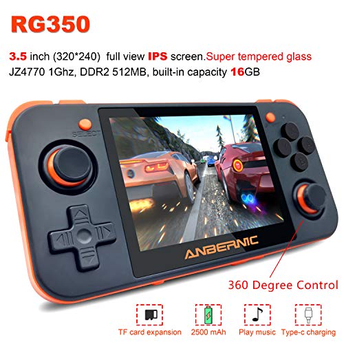 Anbernic Consolas de Juegos Portátil , RG350 Consola de Juegos Retro Game Console OpenDingux Tony System , Free with 32G TF Card Built-in 2500 Juegos, 3.5 Pulgadas IPS Videojuegos Portátil - Negro Anbernic Consolas de Juegos Portátil , RG350 Consola de Juegos Retro Game Console OpenDingux Tony System , Free with 32G TF Card Built-in 2500 Juegos, 3.5 Pulgadas IPS Videojuegos Portátil - Negro