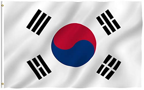 Anley Fly Breeze 90 x 150 cm Bandera Corea del Sur - Colores Vivos y Resistentes a Rayos UVA - Bordes Reforzados con Lona y Doble Costura