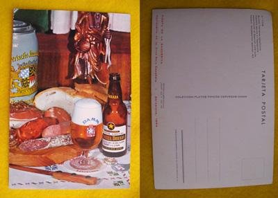 Antigua Postal Publicidad - Old Advertising Postcard : Colección Platos típicos Cervezas Damm. Fiesta de la Banderita, Centenario de la Cruz Roja Española - Barcelona 1964