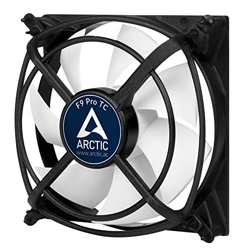 ARCTIC F9 Pro TC – 99 mm Ventilador de Caja para CPU con Control de Temperatura, Motor Muy Silencioso con Exclusivo Sistema Antivibración, Computadora, 500-2000 RPM – Gris/Blanco