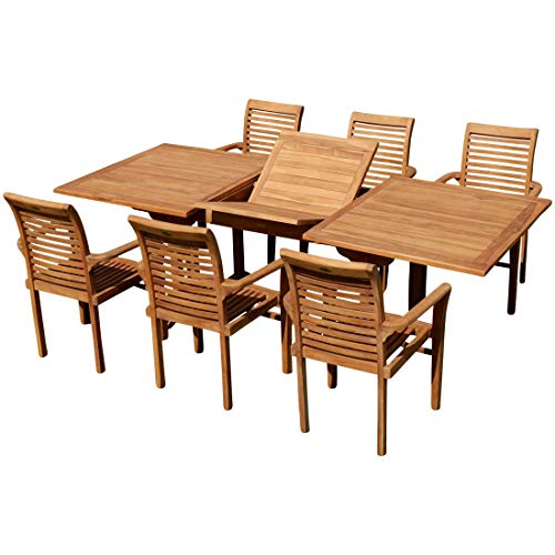 ASS Tobago - Conjunto de mesa y sillas de jardín (mesa extensible 180-240 cm x 100 cm, con 6 sillones Alpes) ASS Tobago - Conjunto de mesa y sillas de jardín (mesa extensible 180-240 cm x 100 cm, con 6 sillones Alpes)