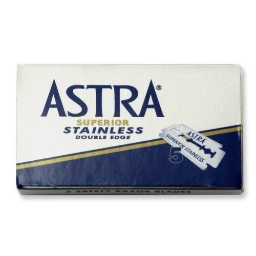Astra ASTRABL - Juego de 100 cuchillas de doble hoja para maquinilla tradicional, inoxidables Astra ASTRABL - Juego de 100 cuchillas de doble hoja para maquinilla tradicional, inoxidables