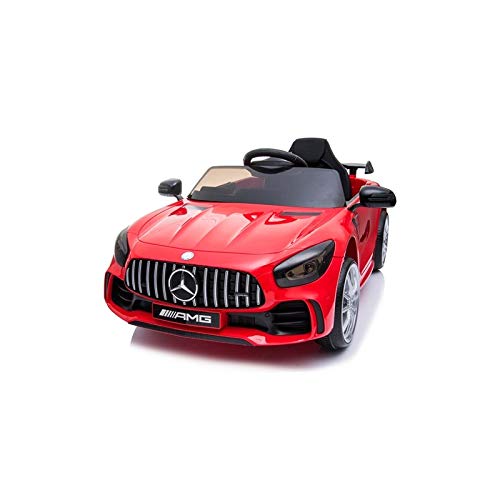 ATAA Coche eléctrico para niños Mercedes GTR 12v con Licencia - Coche de batería con Mando Control Remoto para Padres - Rojo