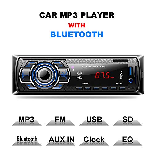 Autoradio Bluetooth, CompraFun Manos Libres Radio Estéreo de Coche, Apoyo de Reproductor MP3, Llamadas Manos Libres, Función de Radio, y de Archivo