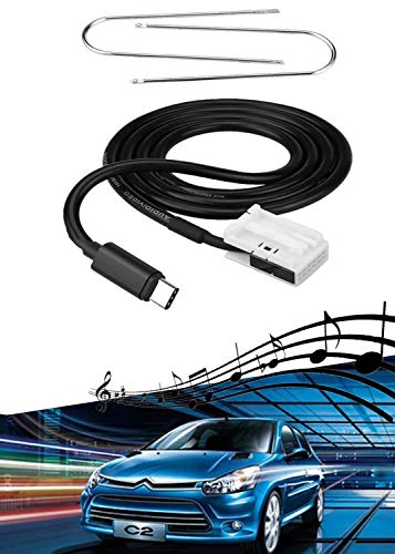 AUX Cable Adaptador de Audio Interfaz de música 3,5 mm Jack Aux-IN Entrada MP3 para Citroen C2 C3 C4 C6 C5 C8 Peugeot 207 307 407 con Blaupunkt VDO Bosch RD4