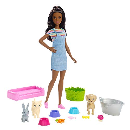 Barbie - Cuidadora de mascotas Muñeca con animales y accesorios (Mattel FXH12) , color/modelo surtido