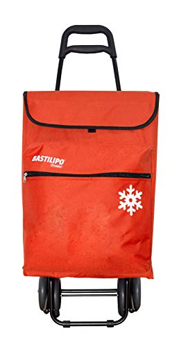 Bastilipo Julia 7098 Carro De La Compra De 4 Ruedas Plegables con Bolsa Térmica, Naranja, 50 l