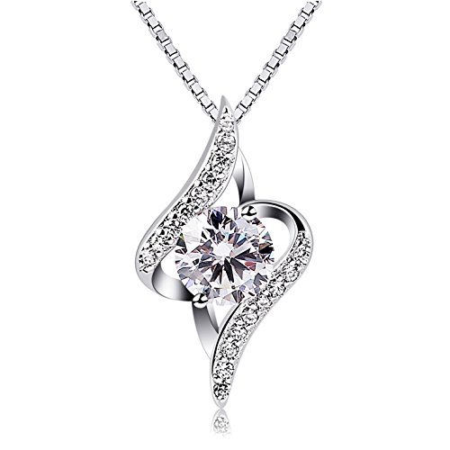 B.Catcher Mujer Collar Plata de Ley 925 con circón ''Eres el amor de mi vida'' con Para Regalo San Valentín Originales Cadena 45cm Longitud B.Catcher Mujer Collar Plata de Ley 925 con circón ''Eres el amor de mi vida'' con Para Regalo San Valentín Originales Cadena 45cm Longitud