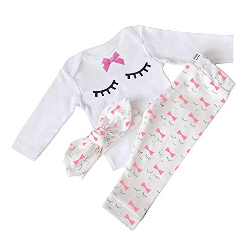 Bebé Niñas Conjuntos Blusas y Pantalones y Diadema Pijama algodón