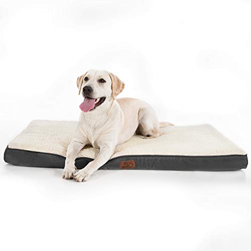 Bedsure Cama Perro Grande Ortopédica - Colchón Perro Lavable Invierno L(91x68x7.6 cm) Desenfundable - con Espuma De Caja De Huevos