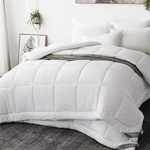 Bedsure Edredón Nórdico Relleno Cama 150/160 Doble - 240x220 cm Blanco, 150gr+300gr de Fibra Suave y Antiácaro, Reversible y Moderno para 4 Estaciones