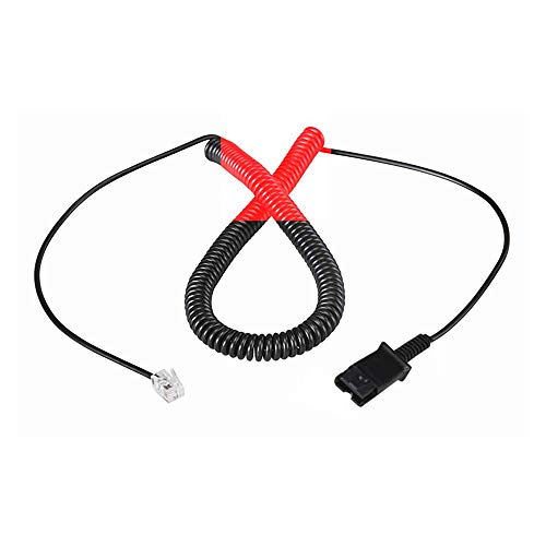 BeMatik - Cable Compatible con Plantronics QD a teléfono RJ9 para Yealink Snom IP