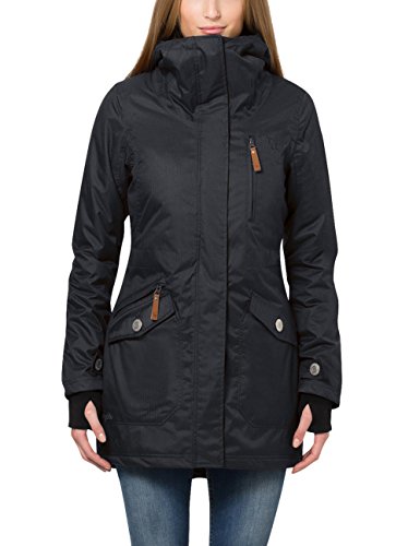 Berydale Parka para mujer con capucha y lazos para los pulgares, Negro, 36 Berydale Parka para mujer con capucha y lazos para los pulgares, Negro, 36