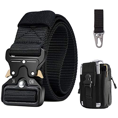 BESTKEE Cinturón táctico para hombres 1.5 pulgadas, estilo militar Cinturón con hebilla con cierre rápido de hebilla de metal, regalo con bolsa táctica Molle y gancho (Ejercito verde) BESTKEE Cinturón táctico para hombres 1.5 pulgadas, estilo militar Cinturón con hebilla con cierre rápido de hebilla de metal, regalo con bolsa táctica Molle y gancho (Ejercito verde)