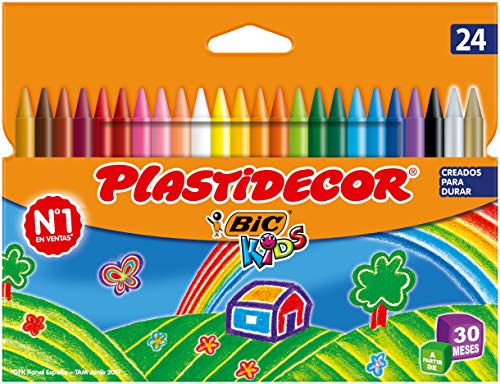 BIC Kids Plastidecor- Blíster de 24 unidades, ceras para colorear, colores surtidos BIC Kids Plastidecor- Blíster de 24 unidades, ceras para colorear, colores surtidos