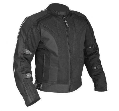 Bikers Gear Australia Chicane - Chaqueta de cordura ligera y robusta con protecciones extraíbles, Negro, Large