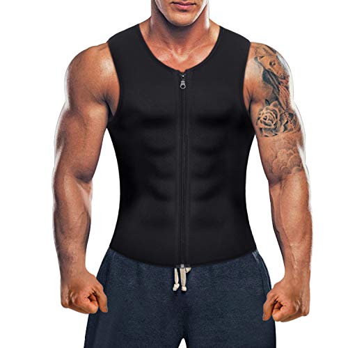 Bingrong Chaleco Sauna Hombre Fajas Reductoras Adelgazantes Hombres Compresion de Neopreno Chaleco para Adelgazante Sudoración con Cremallera para Deporte Fitness (Nergo, M) Bingrong Chaleco Sauna Hombre Fajas Reductoras Adelgazantes Hombres Compresion de Neopreno Chaleco para Adelgazante Sudoración con Cremallera para Deporte Fitness (Nergo, M)