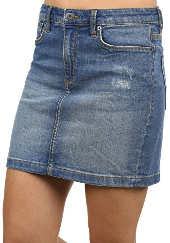 BlendShe Adria Falda (Minifalda, Falda Tejana, Falda Deportiva) para Mujer Elástico, tamaño:M, Color:Medium Blue Washed (29052)