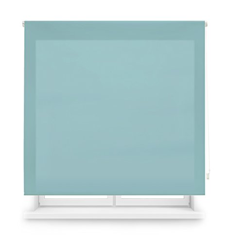 Blindecor Ara - Estor enrollable translúcido liso, Azul Celeste, 120 x 175 cm (ancho x alto)