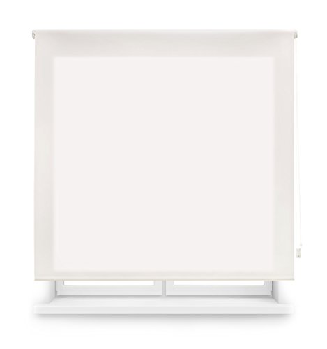 Blindecor Ara - Estor enrollable translúcido liso, Blanco Roto, 140 x 250 cm (ancho x alto)