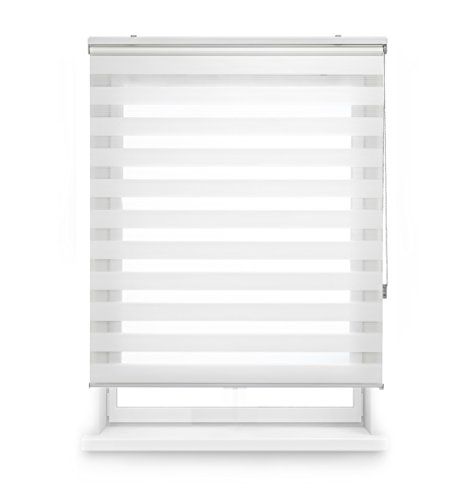 Blindecor Lira Estor Enrollable de Doble Capa, Noche y Día, Poliéster, Blanco Roto, 140X180 Blindecor Lira Estor Enrollable de Doble Capa, Noche y Día, Poliéster, Blanco Roto, 140X180
