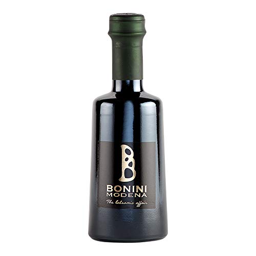 BONINI Productor de vinagre balsámico tradicional de Módena DOP, aderezo animado 250 ml derivado de mosto de uva cocido, envejecido en barriles de 3 años, hecho en Italia, certificado Kosher