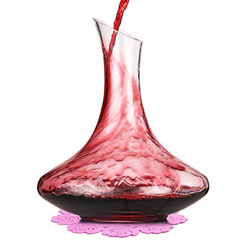 BOQO Decantador de vino,Jarra de vino,vidrio soplado a mano sin plomo,Accesorios de vino de 1800 ml