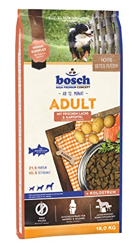 bosch HPC Adult | con Salmón fresco y Patata | Comida seca para perros adultos de todas las razas | 15 kg bosch HPC Adult | con Salmón fresco y Patata | Comida seca para perros adultos de todas las razas | 15 kg