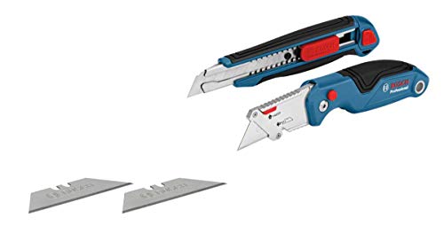 Bosch Professional - Set de corte 2 unidades navaja y cúter (4 cuchillas)