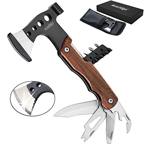 Bravedge Hacha Multiherramienta, Herramienta de Hacha Multiusos de Bolsillo, Con Cuchillo, Llave, Abrelatas, Portátil para Acampar, Caza, Supervivencia Bravedge Hacha Multiherramienta, Herramienta de Hacha Multiusos de Bolsillo, Con Cuchillo, Llave, Abrelatas, Portátil para Acampar, Caza, Supervivencia